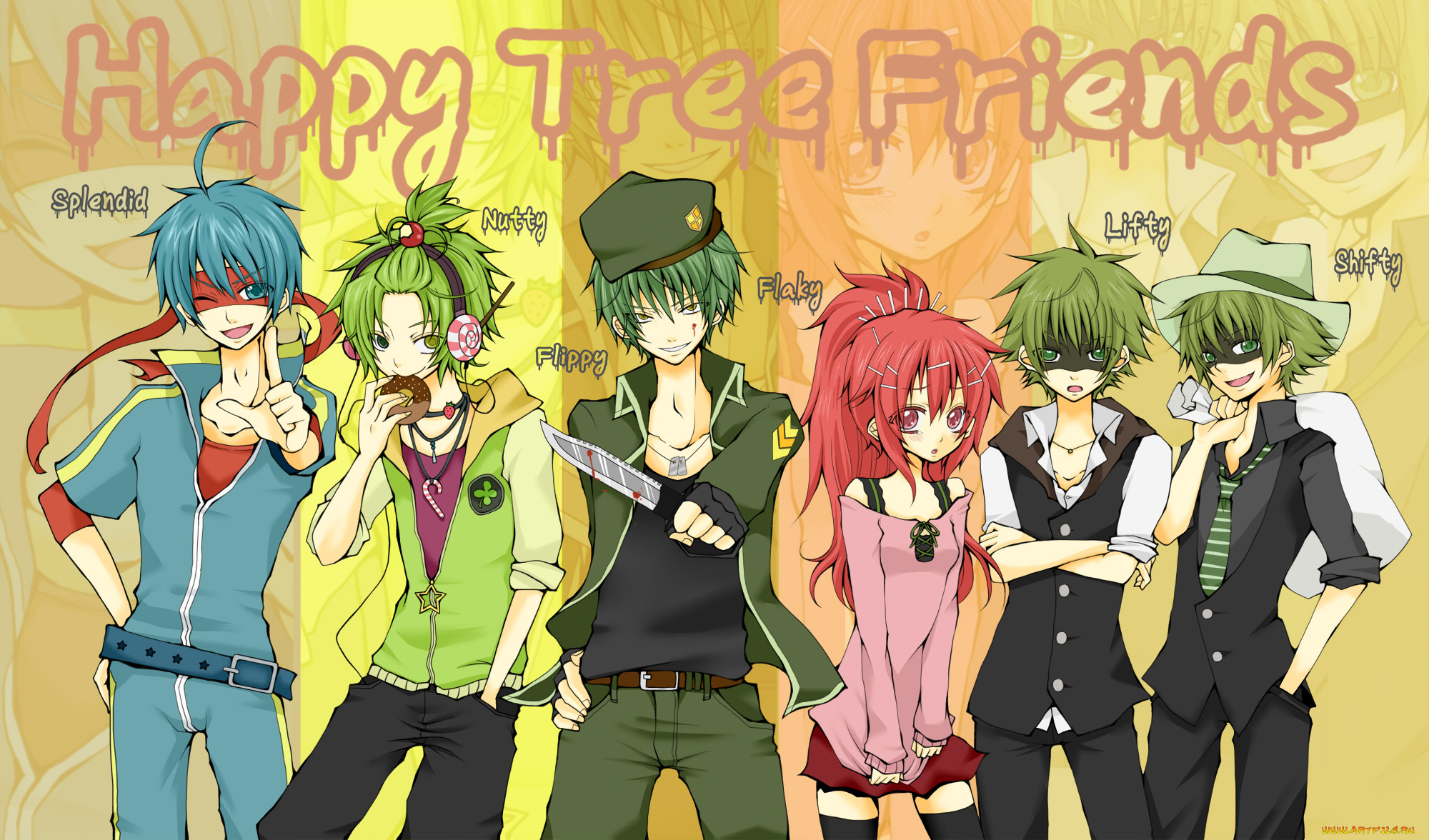 аниме, happy tree friends, счастливые, лесные, друзья.